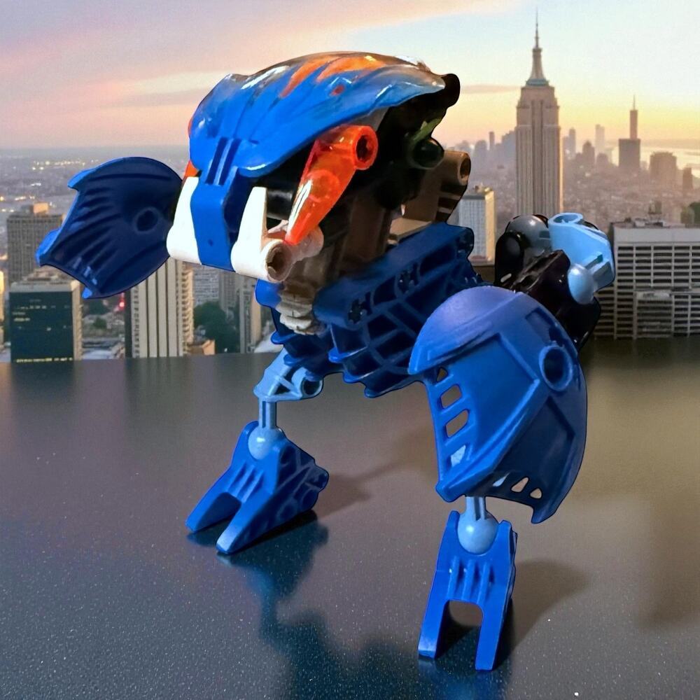 Vintage LEGO BIONICLE Gahlok Blue Orange 8562 Set with Canister NO BOOKLET